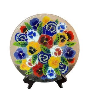 Peggy Karr fused art glass plate